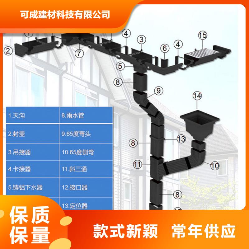 彩铝矩形雨水管实体厂家