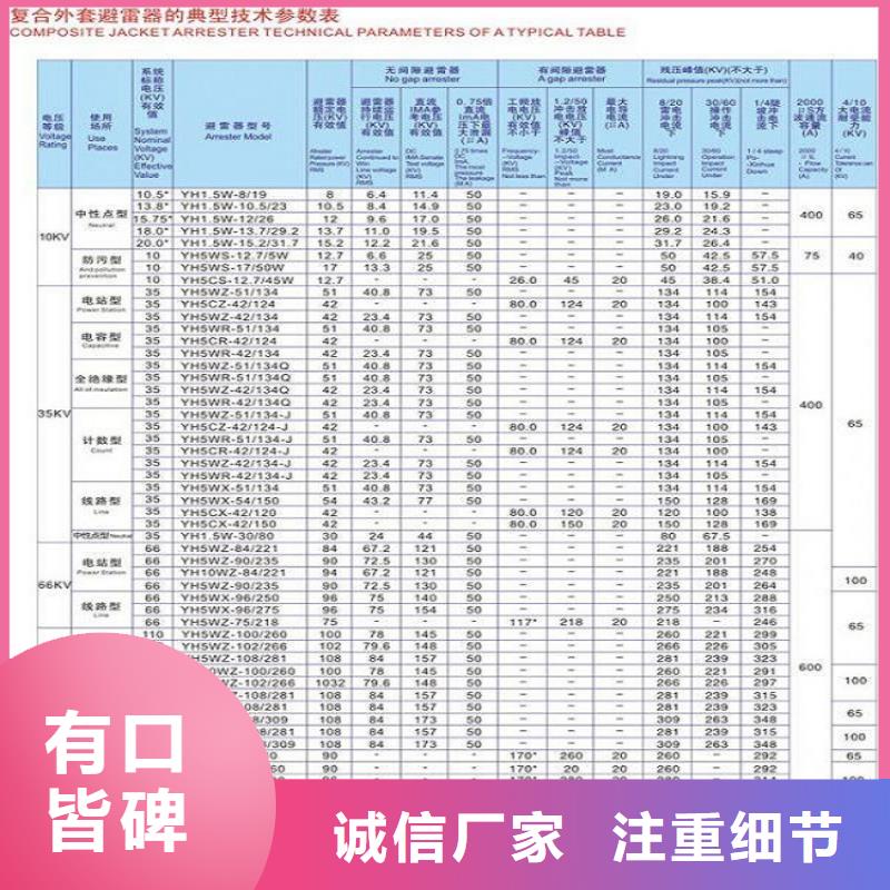 【羿振电气】氧化锌避雷器YH5WX-51/134