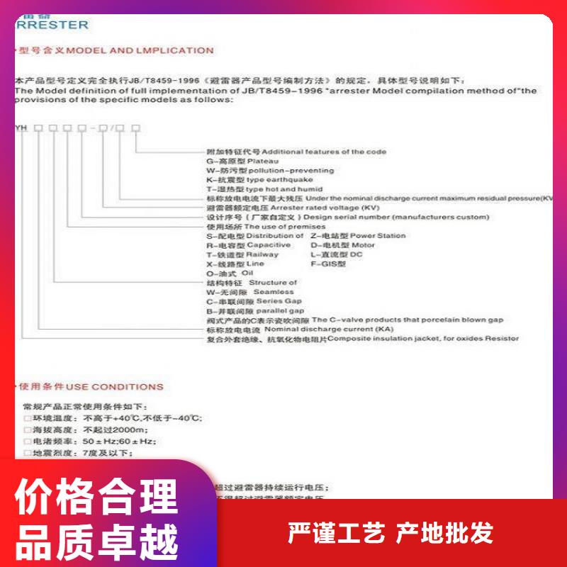 【羿振电气】氧化锌避雷器YH5WX-51/134