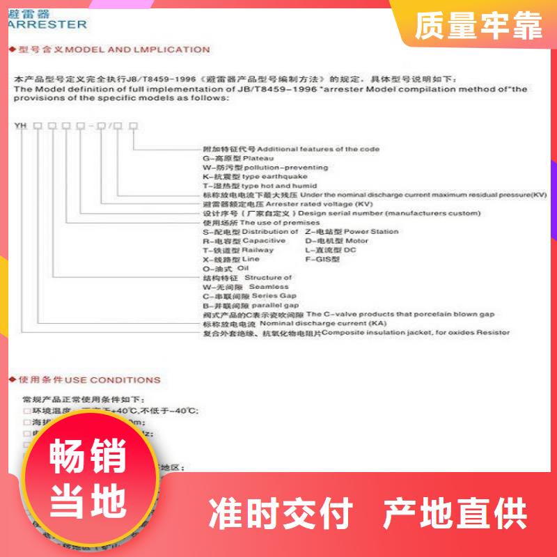 氧化锌避雷器HY10WX-100/266TD现货直供