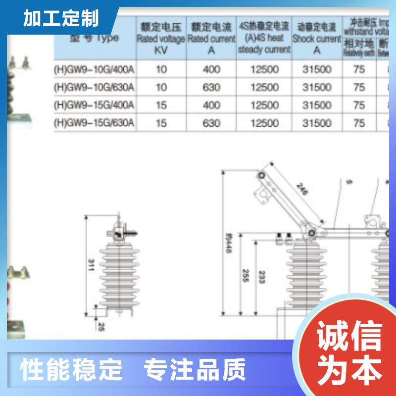 户外高压交流隔离开关：HGW9-15G/400生产厂家