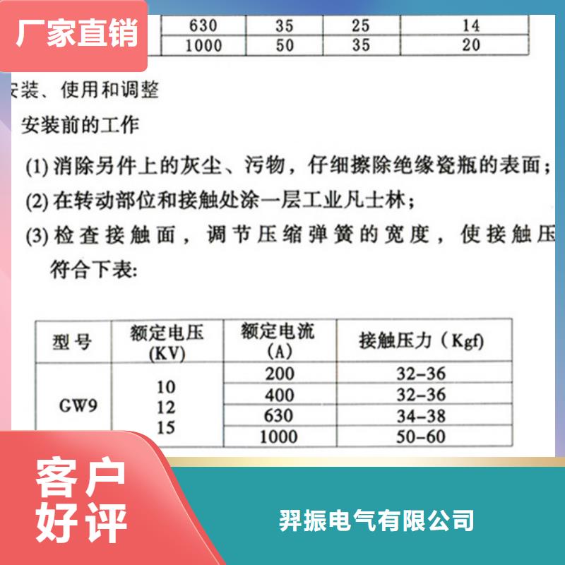 【GW9隔离开关】户外高压交流隔离开关：HGW9-10KV/1250A欢迎订购