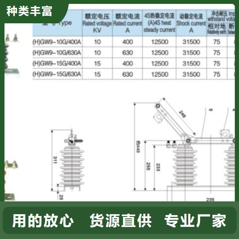 【单极隔离开关】GW9-10KV/400