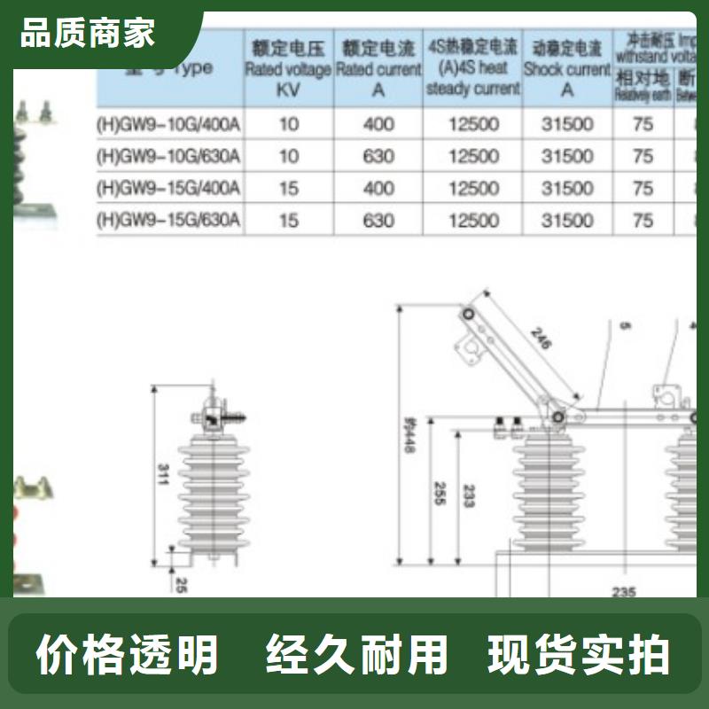 户外高压隔离开关GW1-10KV/400A